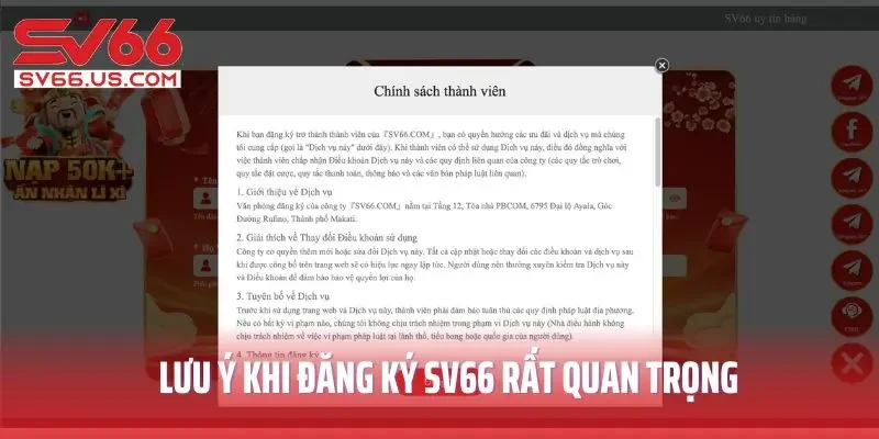 Lưu ý khi đăng ký SV66 rất quan trọng